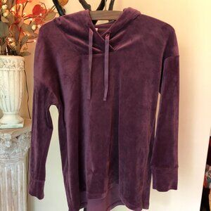 J. Jill Purejill velour velvet purple hoodie XS loose fit